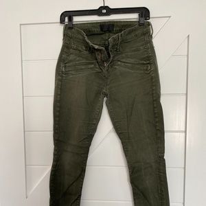 Vince Olive Green Zip Pocket Jeans